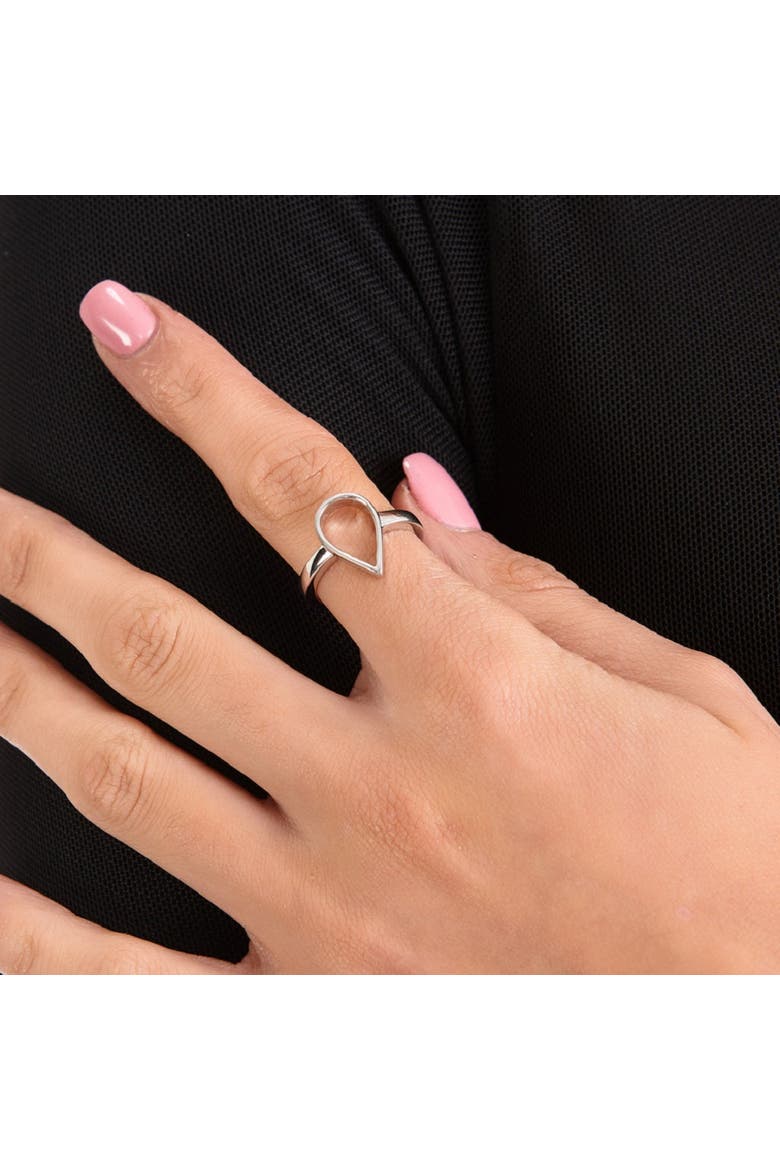 Open Petal Ring, Alternate, color, Sterling Silver