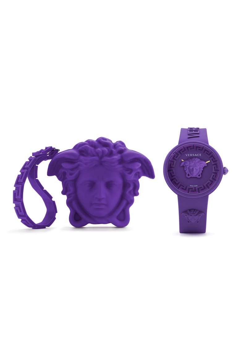Medusa Pop Silicone Strap Watch, 39mm, Main, color, PURPLE