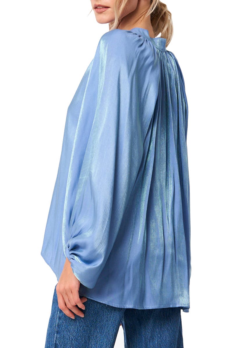 CIEBON Gefina Shimmering Tie Neck Top, Alternate, color, Blue