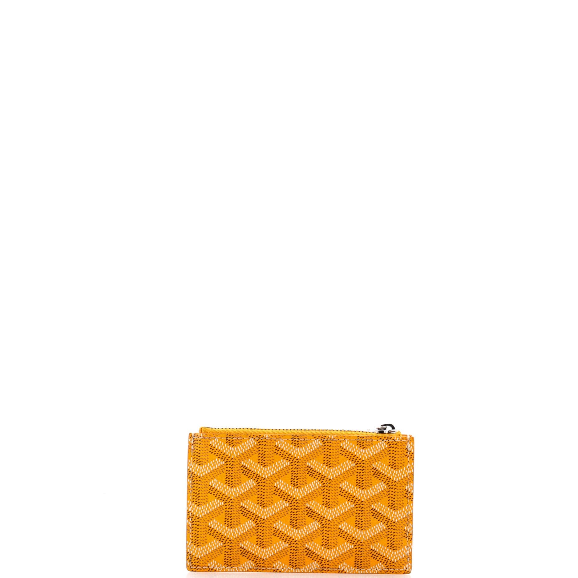 Bourbon Zipped Card Holder Coated Canvas, Alternate, color, Yellow