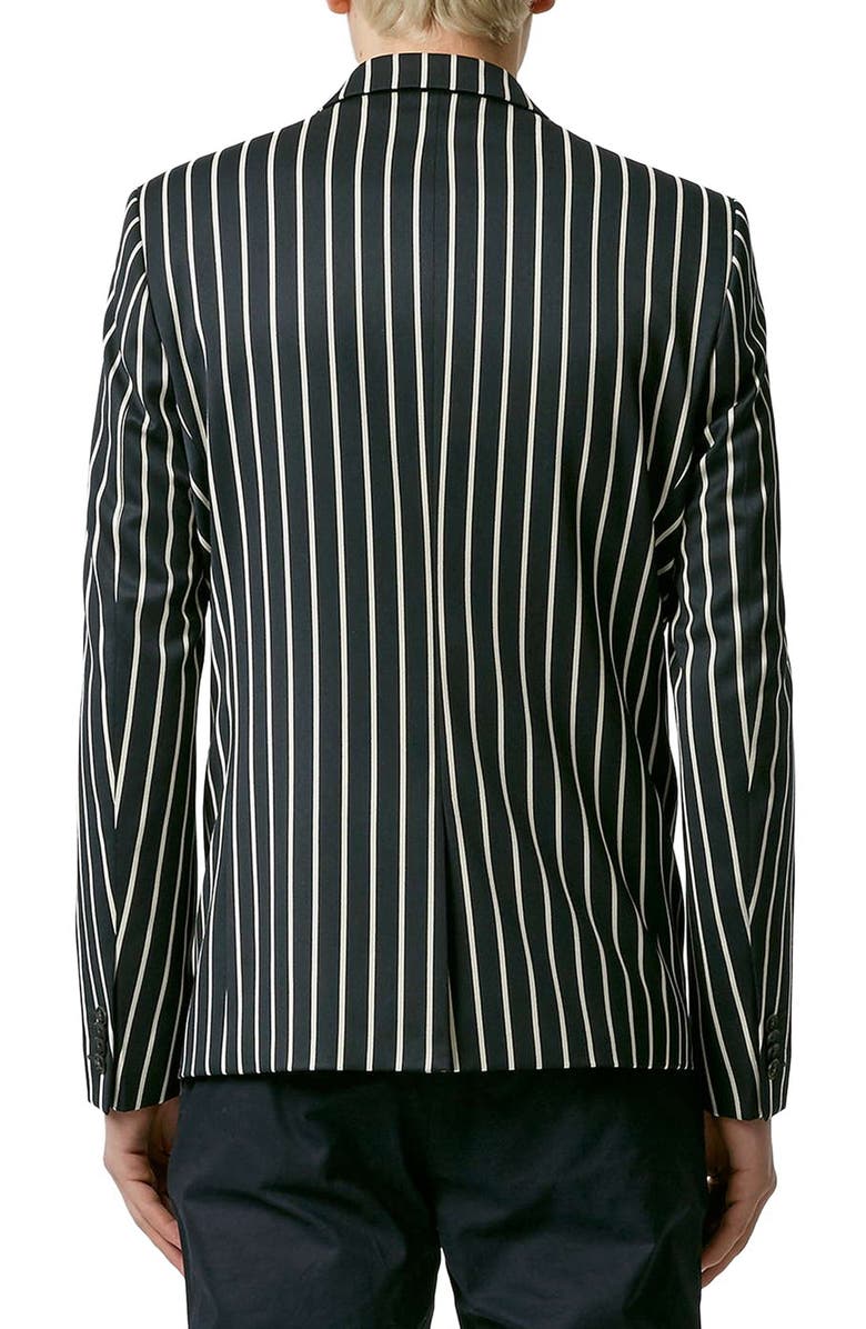 Topman Skinny Fit Stripe Blazer, Alternate, color,