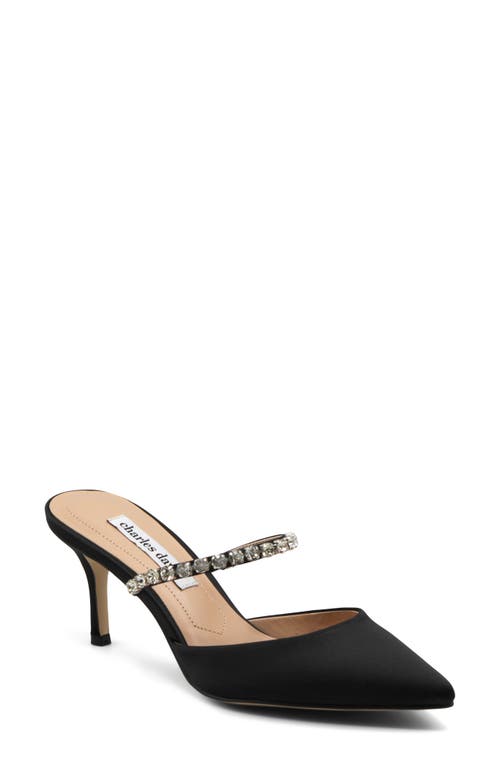 Charles David Adelynn Mary Jane Pointed Toe Mule In Black-st