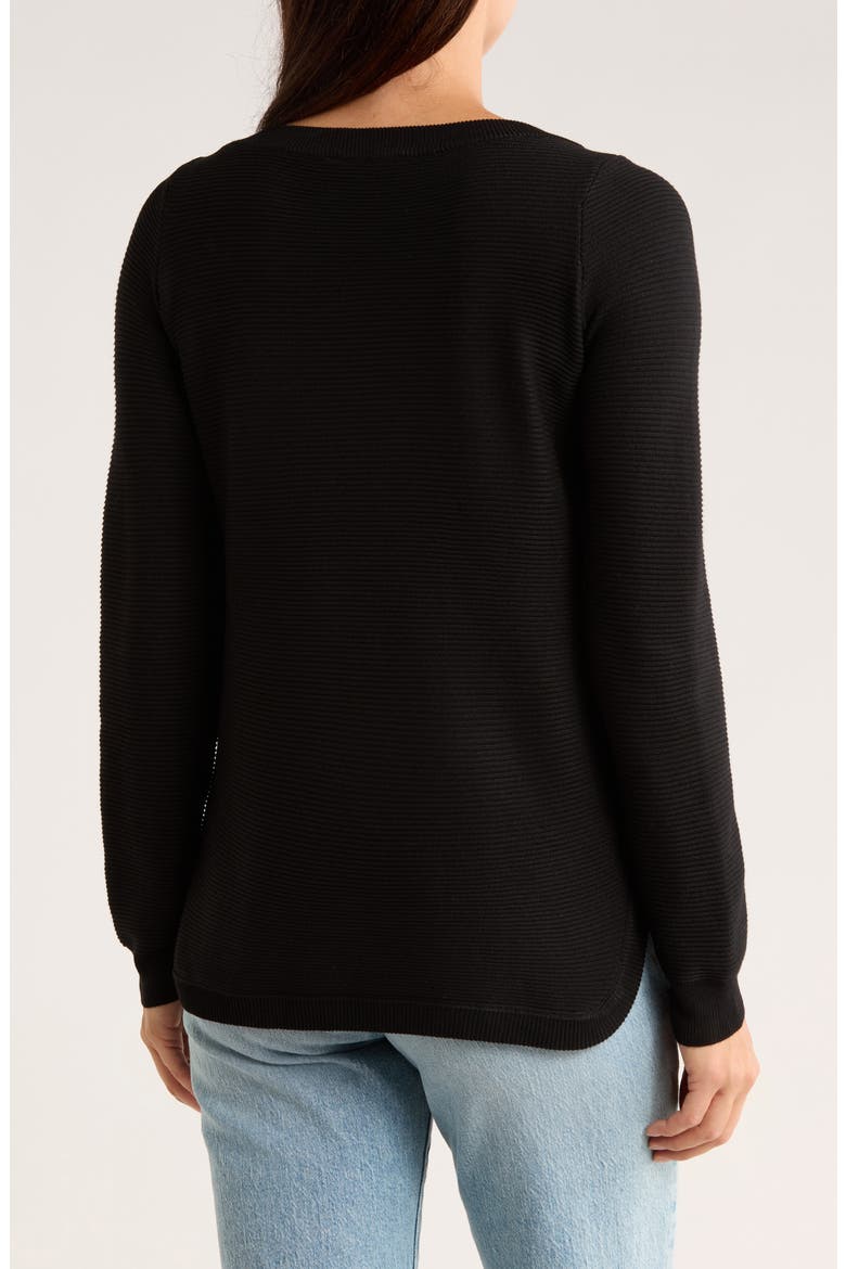 Link Stitch Tunic Sweater, Alternate, color, BLACK