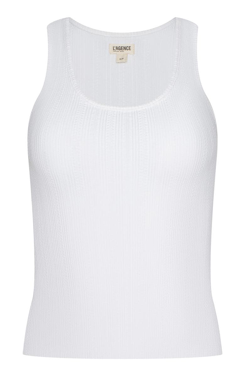 L'AGENCE Adria Scoop Neck Organic Cotton Tank, Alternate, color, Antique White