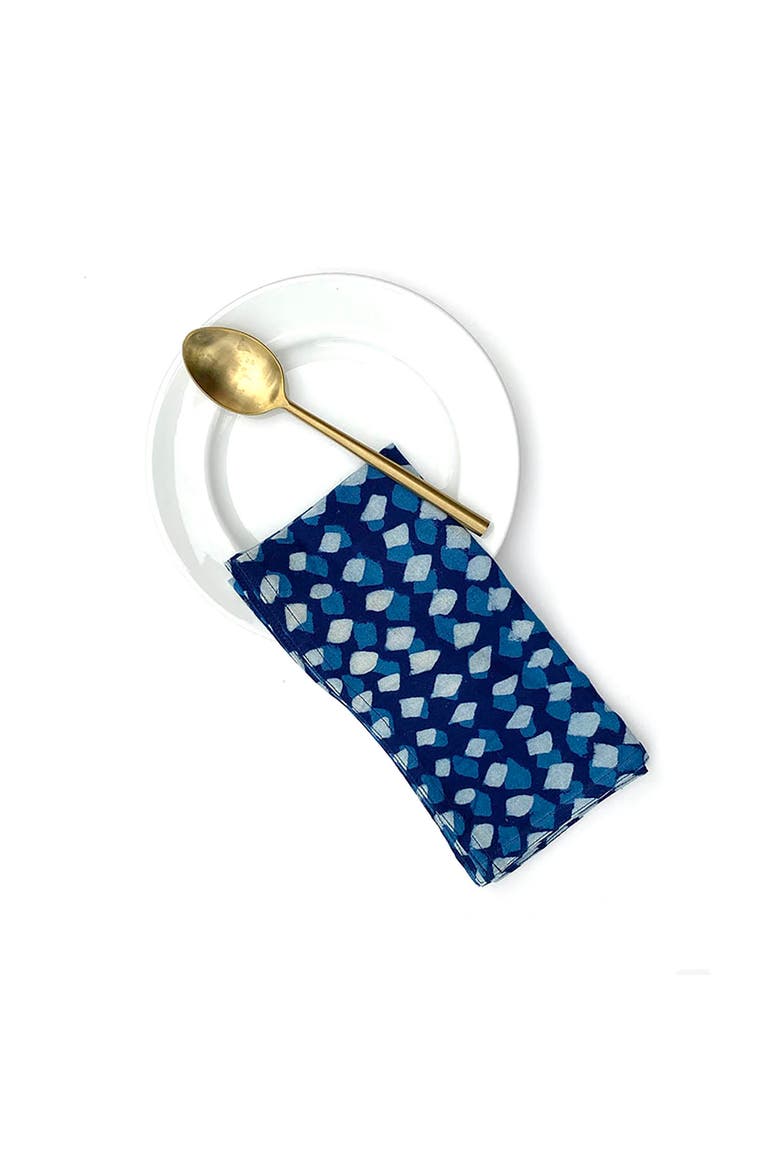 Artisan Printed Cloth Napkins, Alternate, color, Blue