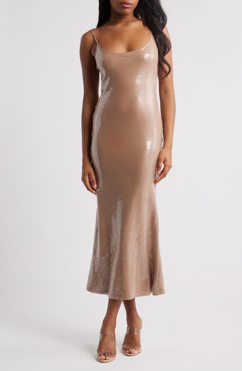 Sequin Body-Con Maxi Dress