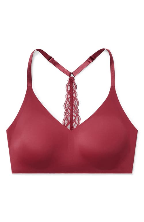 True & Co. True & Co Triangle Lace Racerback Bralette In Red