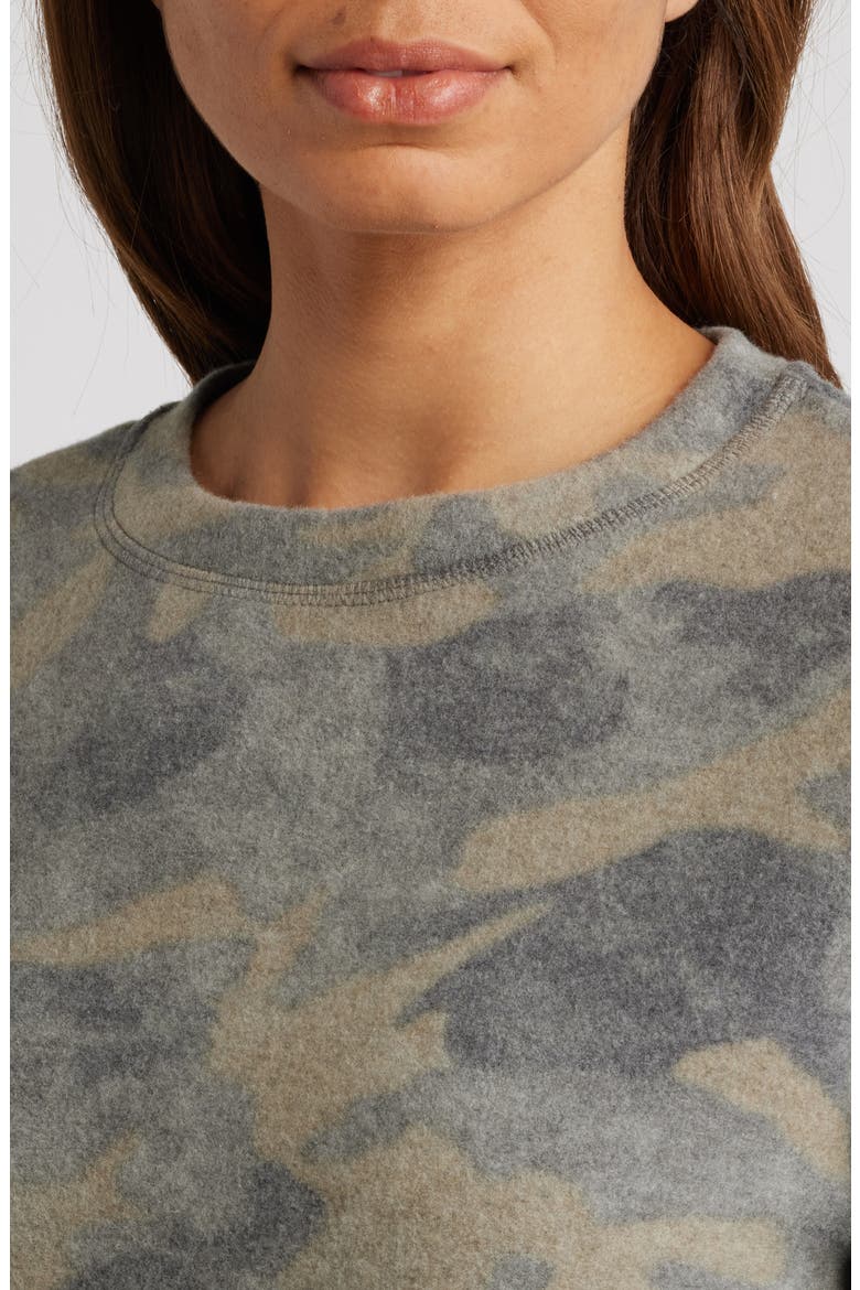 Camo Print Brushed Long Sleeve Top, Alternate, color, GREEN CAMO