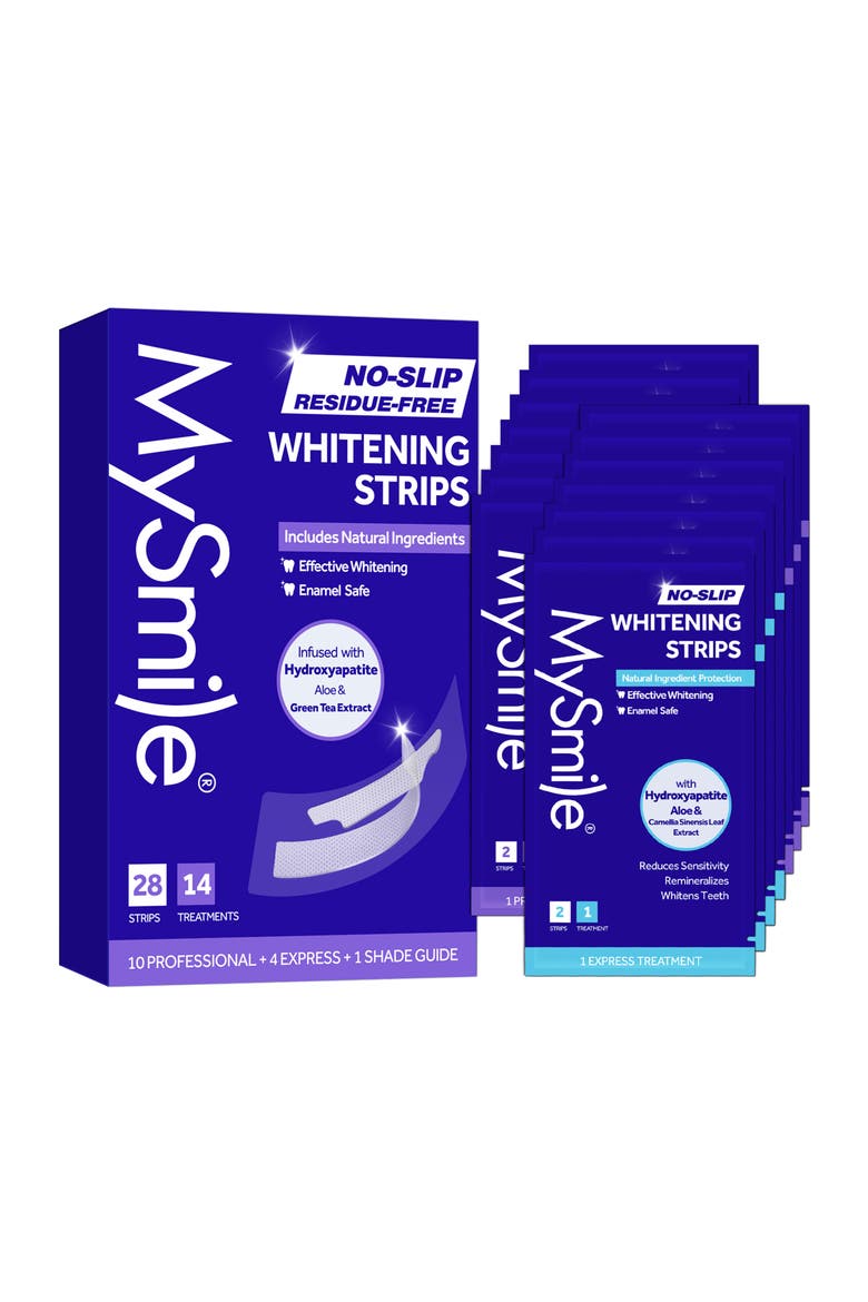 Non-Slip Teeth Whitening Strips with Natural Ingredients, Main, color, 14 Sets