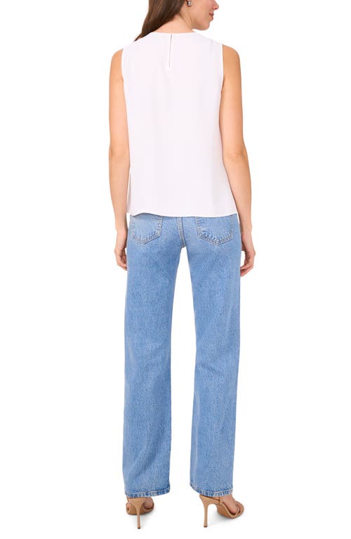 Halogen ® Extended Shoulder Sleeveless Top In White