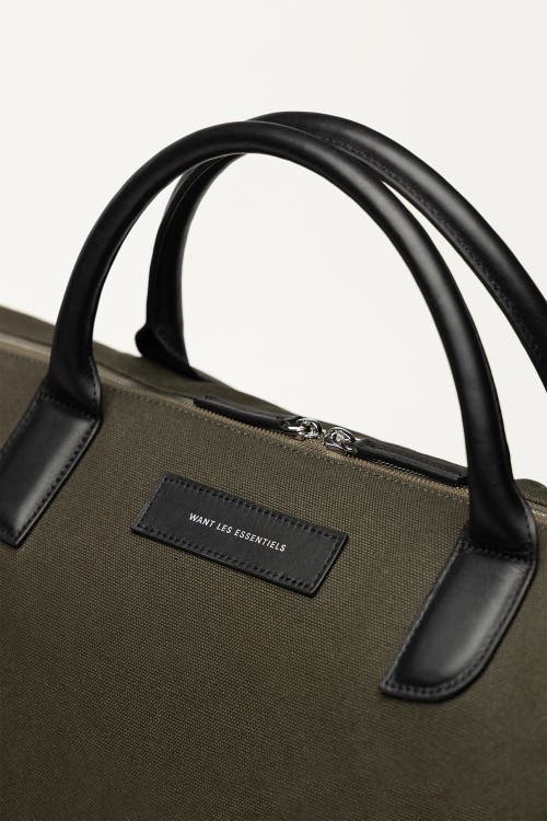 Shop Want Les Essentiels De La Vie Want Les Essentiels Hartsfield Organic Cotton Canvas Weekender Bag In Green