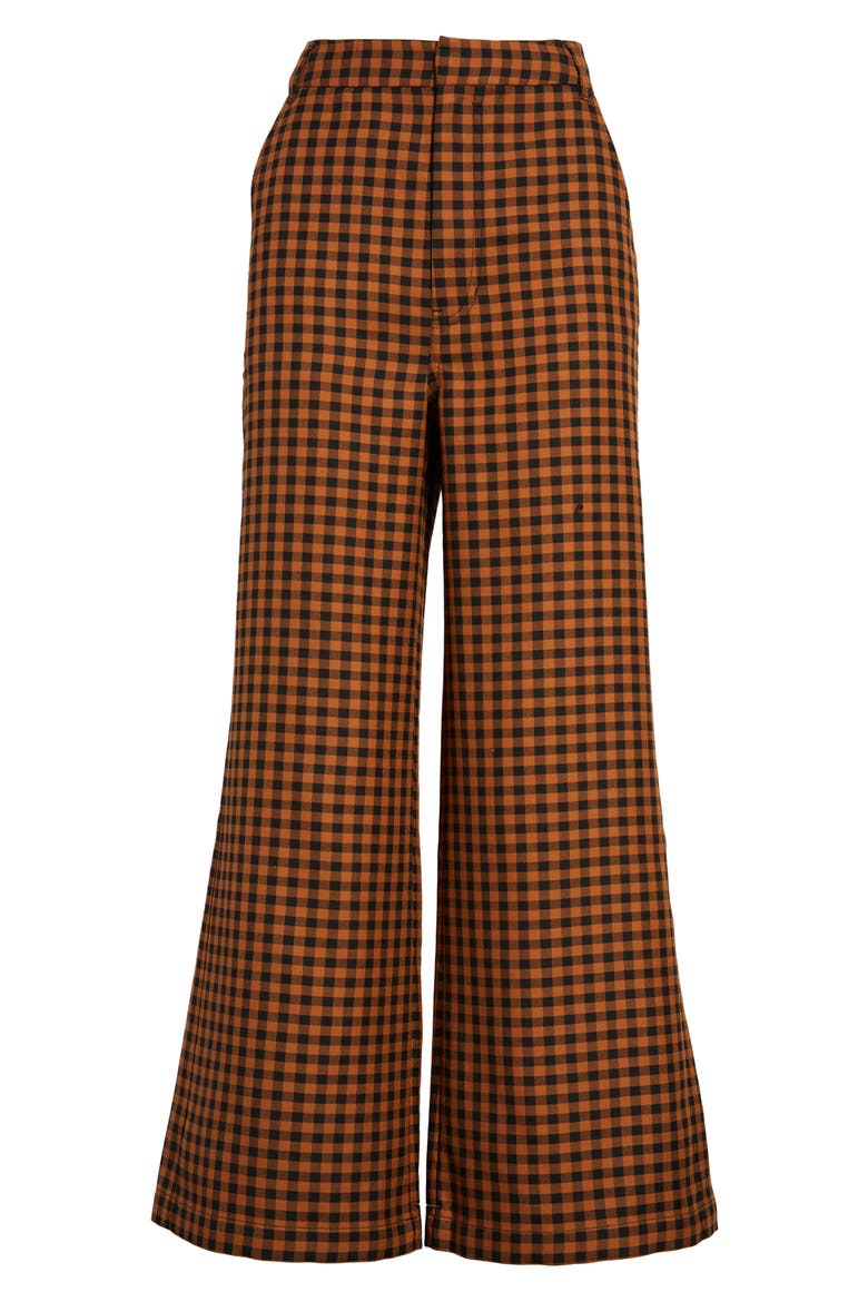 Mott Street Flare Trousers, Alternate, color, BROWN COMBO
