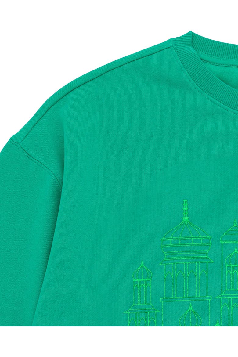 Fleece Crewneck Pullover, Alternate, color, Emerald Green