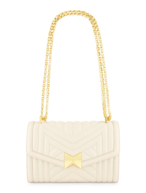 Gold Chain Quilted Napa Leather Handbag
