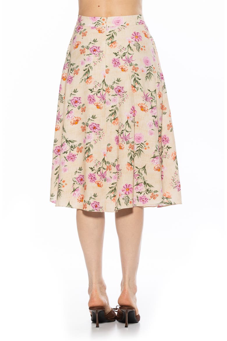 Mabel Floral Midi Skirt, Alternate, color, PINK FLORAL