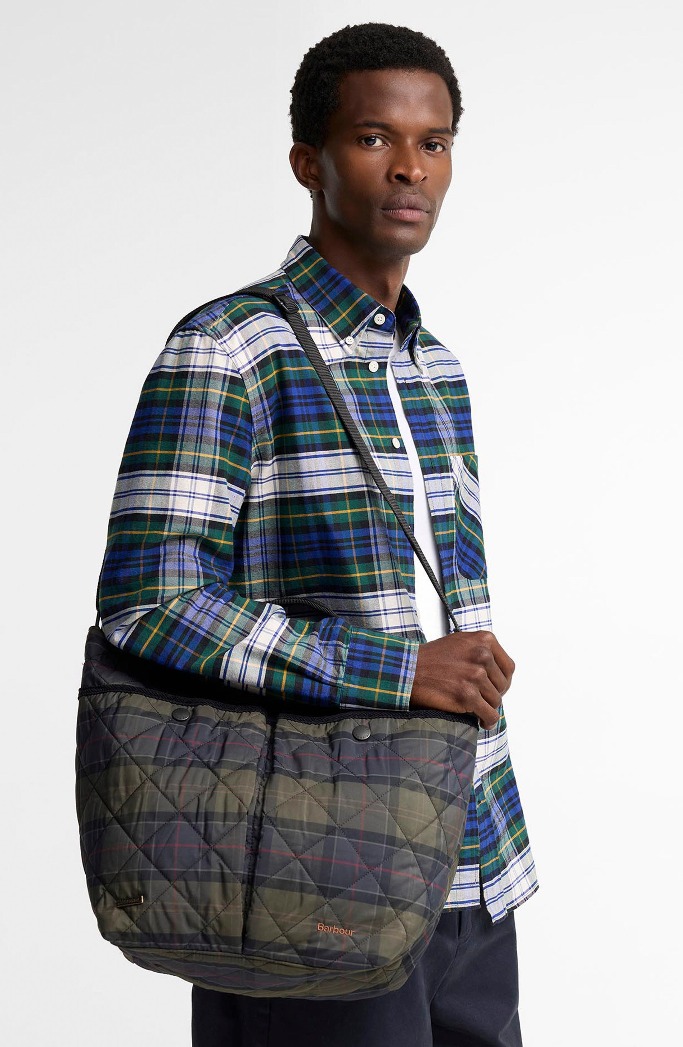 Tartan Liddesdale Quilted Tote Bag, Alternate, color, SHADOW CLASSIC TARTAN