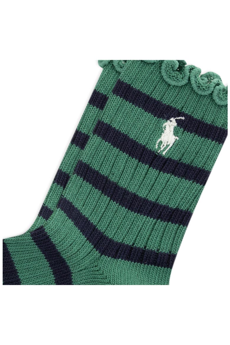 Lettuce Edge Cotton Blend Quarter Socks, Alternate, color, GREEN