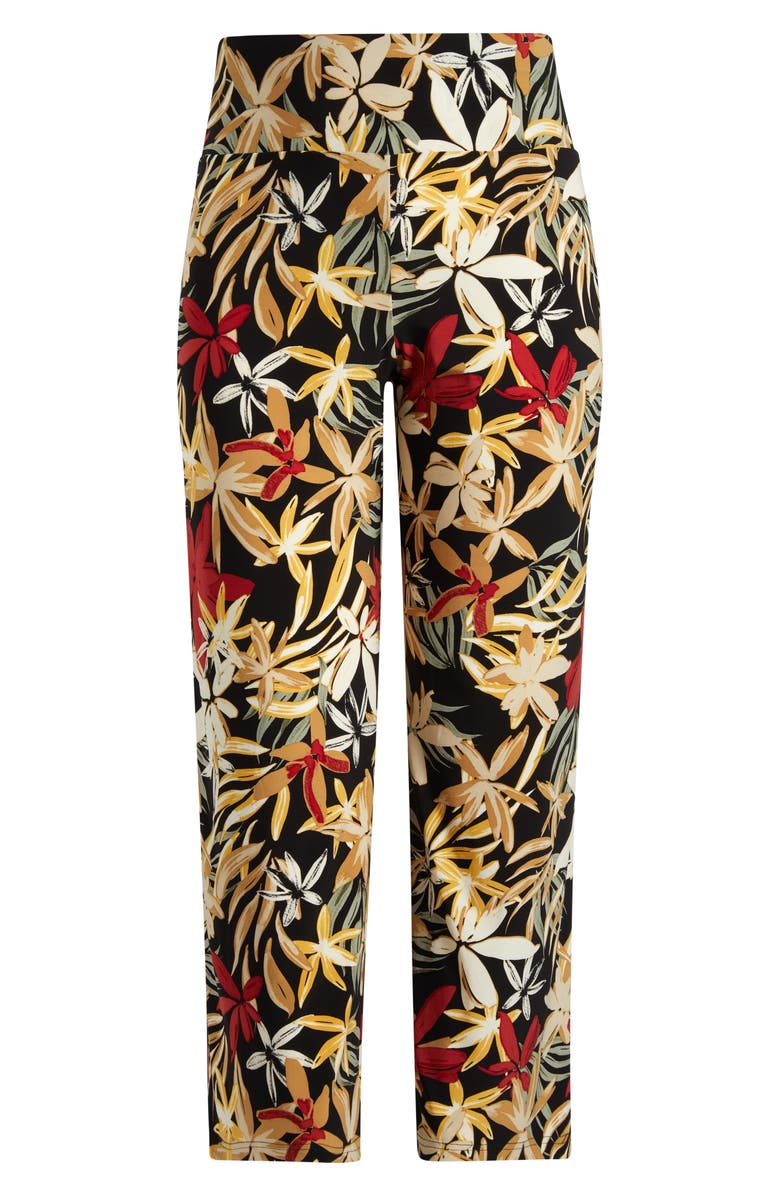 Anne Klein Floral High Waist Pull-On Wide Leg Pants, Alternate, color, 