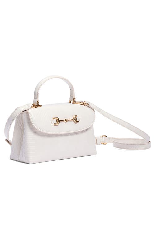 Sam Edelman Loriane Embossed Faux Leather Top Handle Bag In White