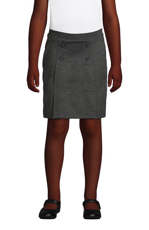 School Uniform Girls Ponte Button Front Skort