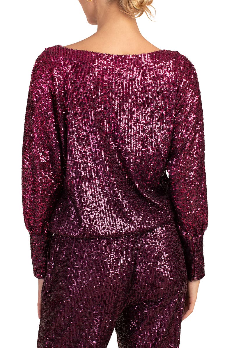 Trina Turk Sequin Top, Alternate, color, Festive Fuchsia/ Plum