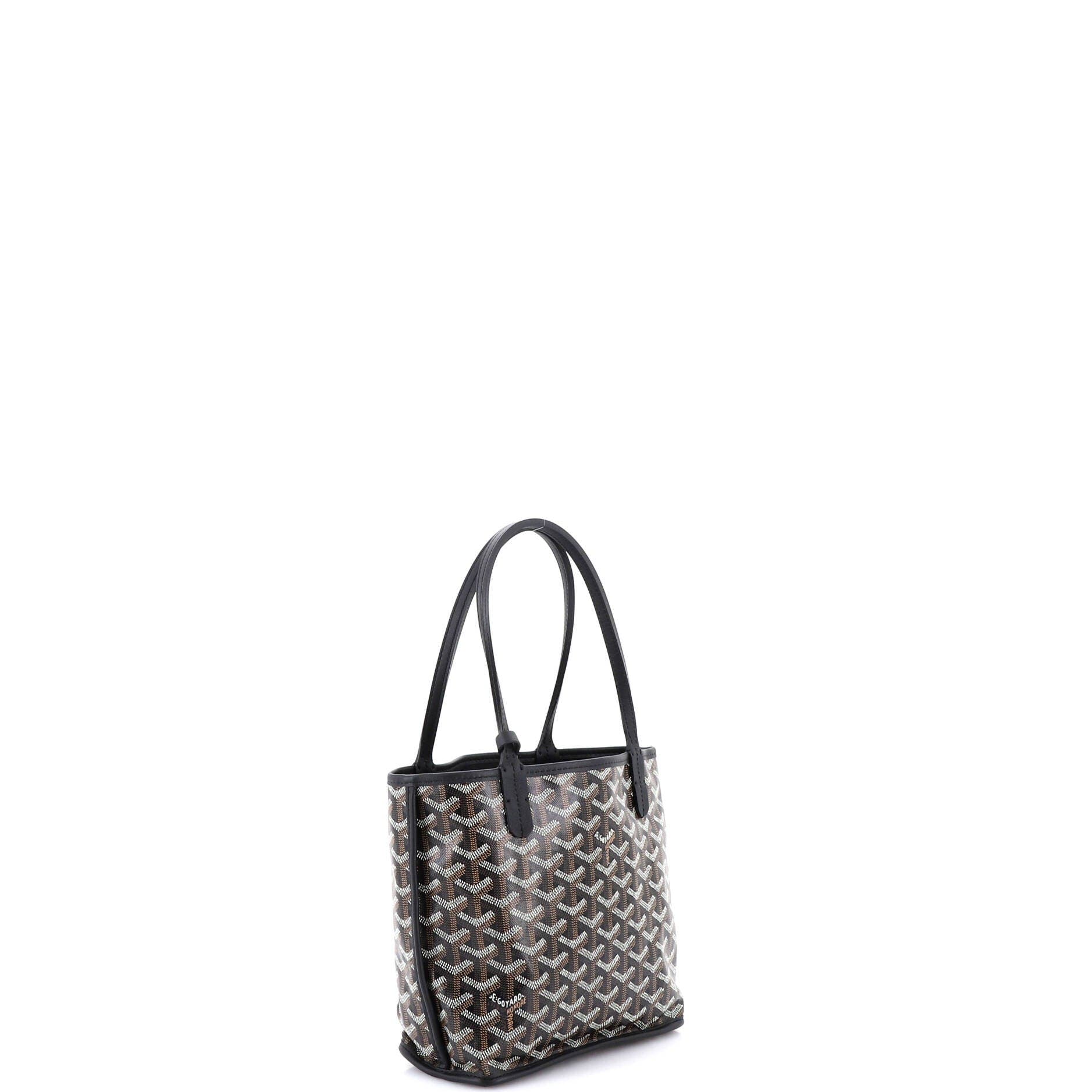 Pre-Owned Goyard Anjou Reversible Tote Coated Canvas Mini, Alternate, color, Black