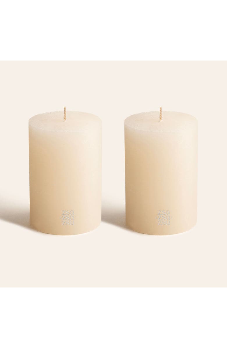 Zsa Zsa Zsu Deurne Pillar Candle 5 in Set of 2, Main, color, White