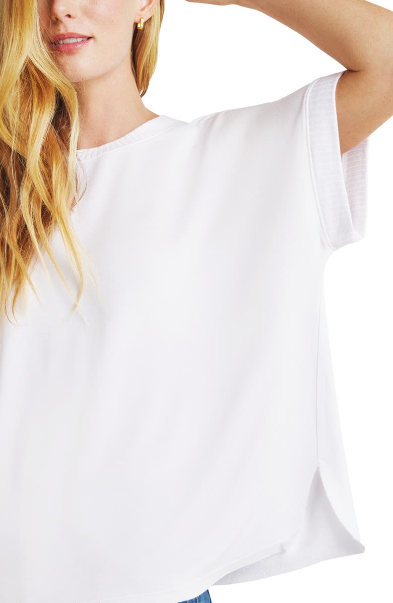 Splendid Supersoft Short Sleeve Sweatshirt, Alternate, color, Fresh White