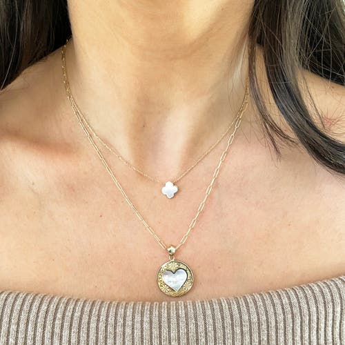 The Lovery Fine Jewelry Mother Of Pearl Lace Heart Charm In Silver