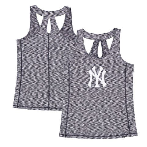 Women's New Era Navy New York Yankees Space Dye Keyhole Back Tank Top