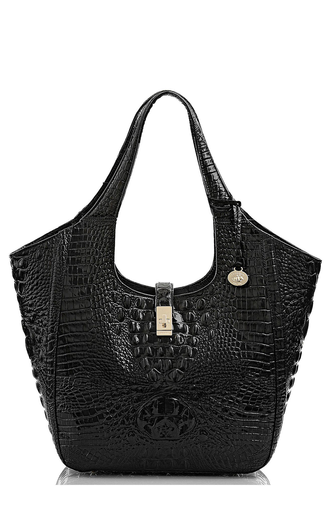 Brahmin Carla Croc Embossed Leather Tote, Main, color, 