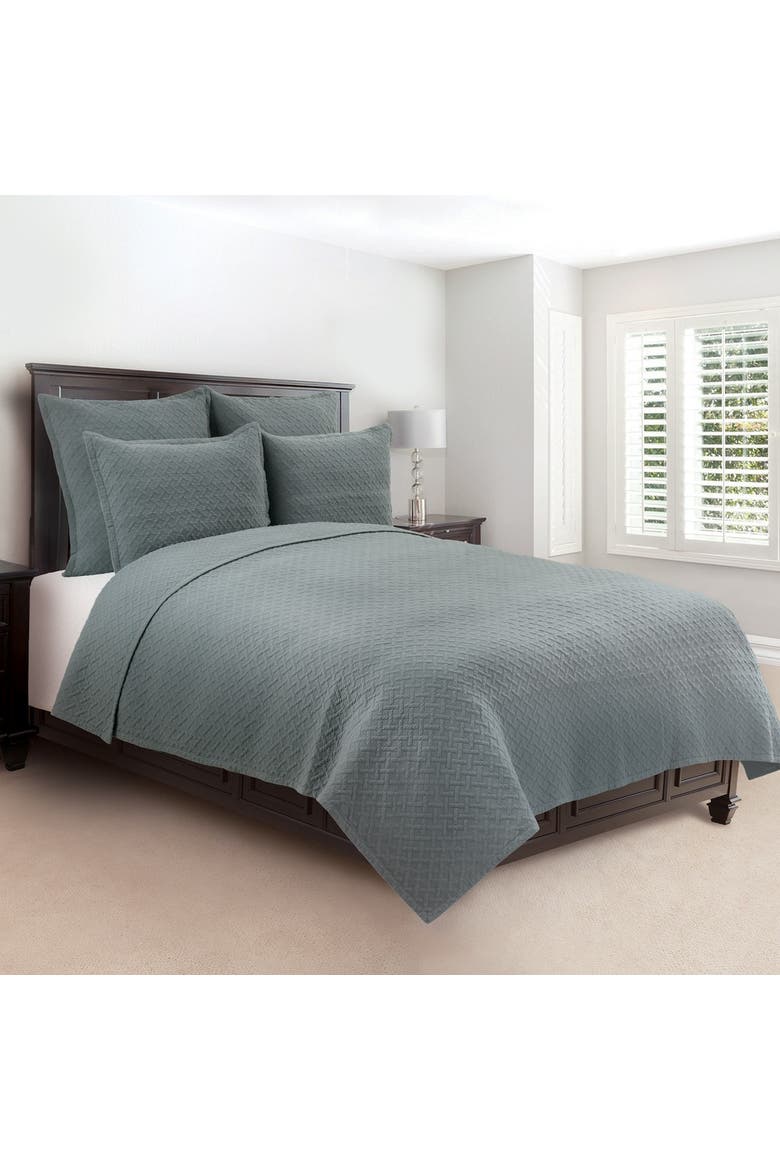 Basketweave Euro Sham Set, Alternate, color, Green