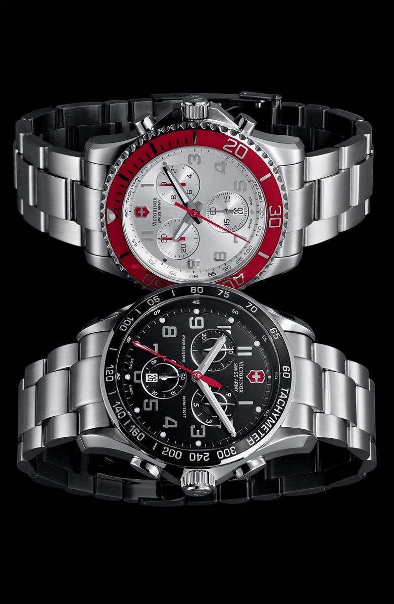 Victorinox Swiss Army<sup>®</sup> 'Chrono Classic XLS' Stainless Steel Bracelet Watch, 45mm, Alternate, color,