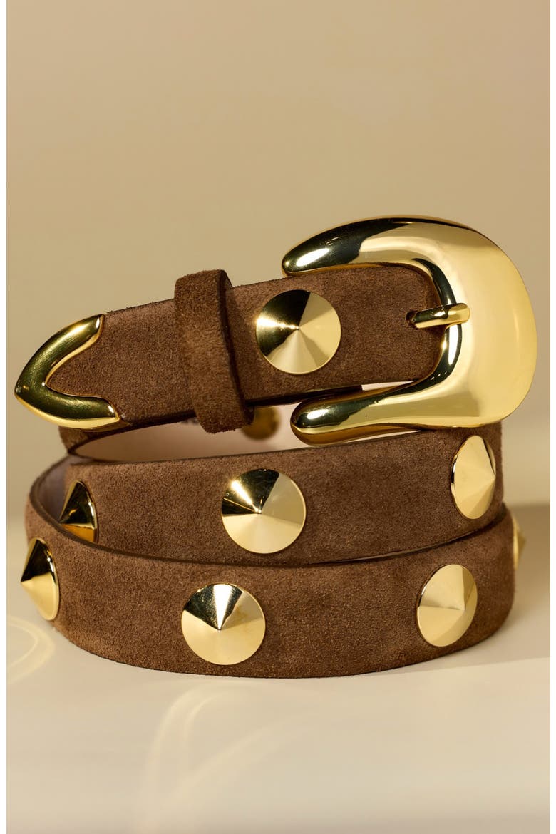 Studded Belt, Alternate, color, CHOCOLATE AND GOLD