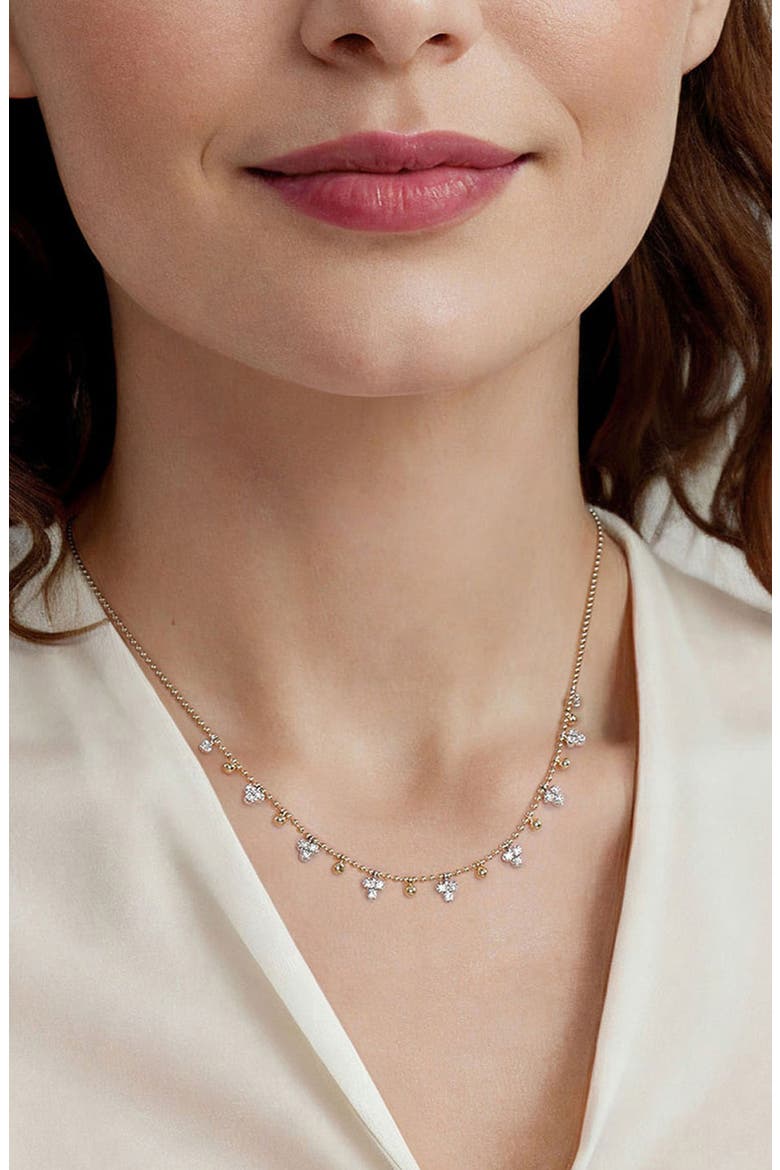 Bujukan Bead & Diamond Droplet Necklace, Alternate, color, TWO TONE
