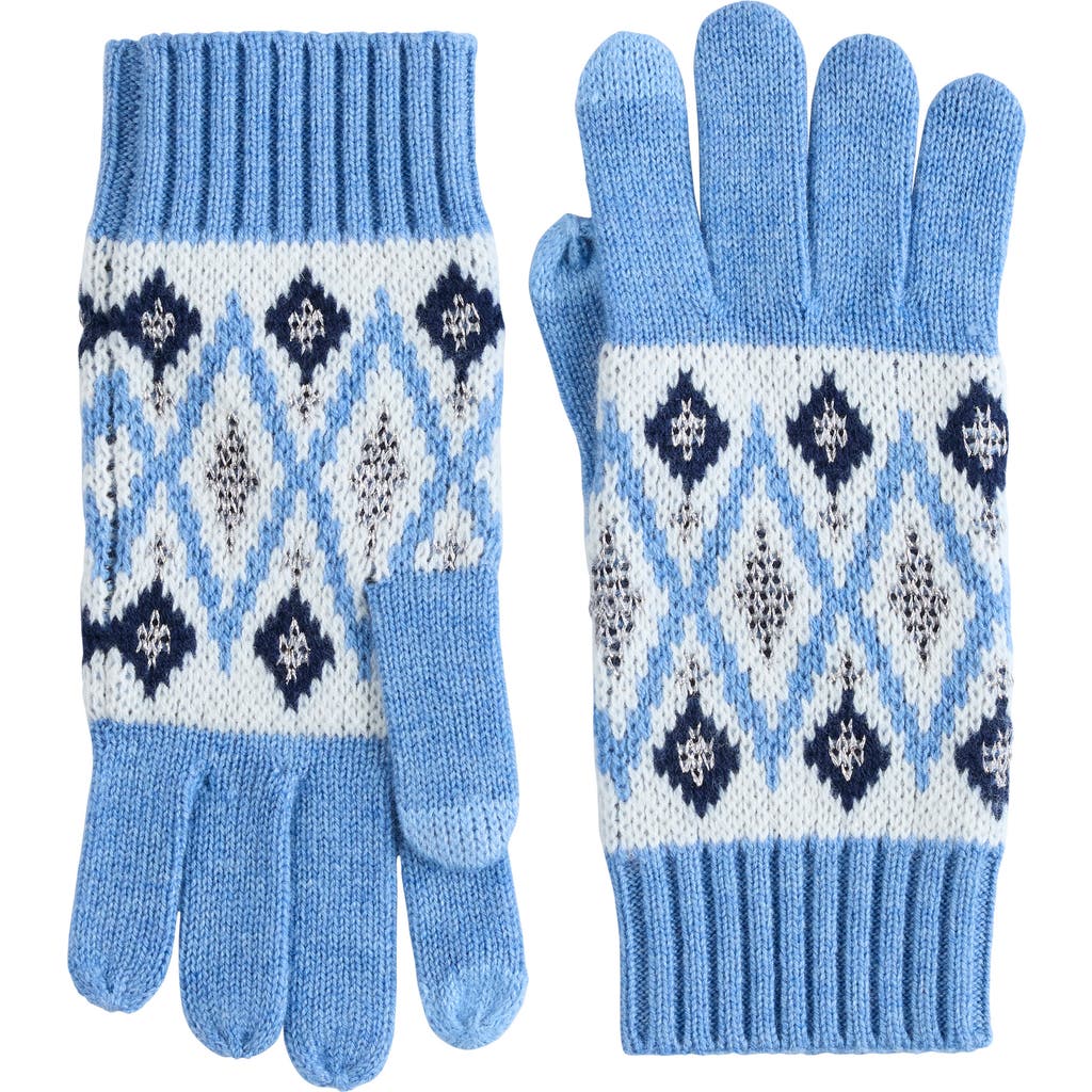 Sofia Cashmere Tech Fair Isle Gloves In Denim