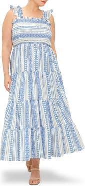 FLYING TOMATO Ruffle Strap Tiered Maxi Dress