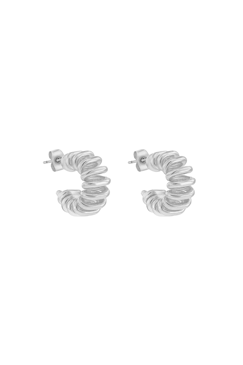 Prato Twisted Hoop Earrings Gift Idea, Main, color, Silver