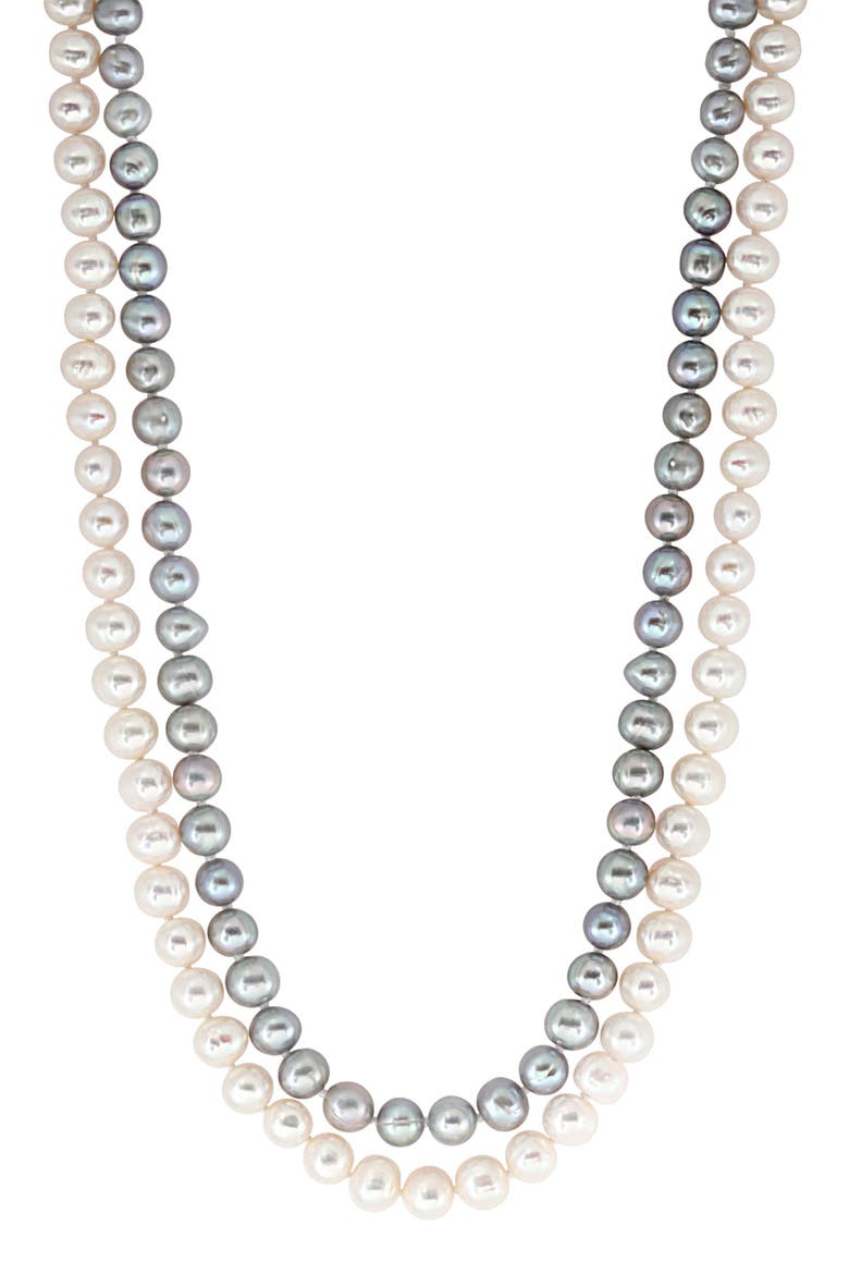 Pearl Double Strand Necklace, Main, color, WHITE