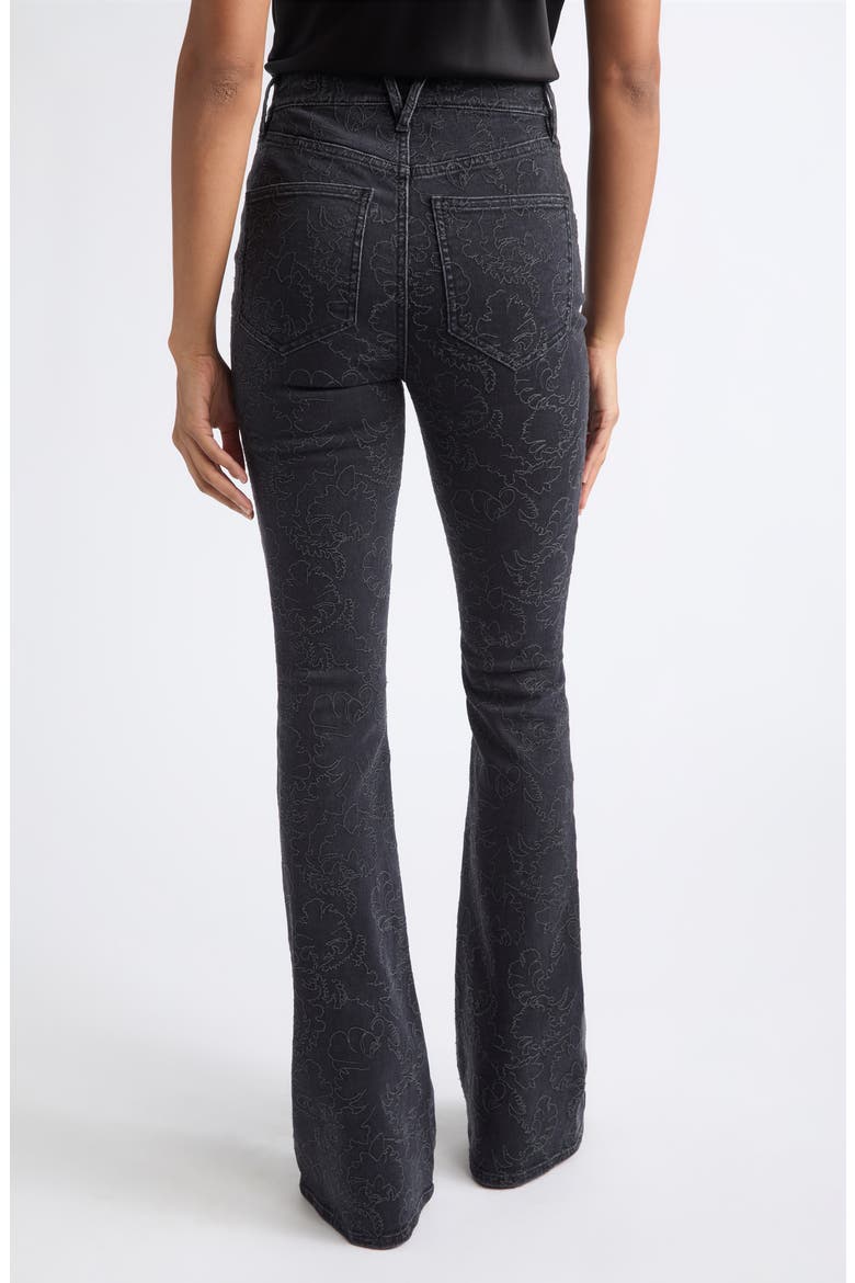 Beverly Floral Embroidered Flare Leg Jeans, Alternate, color, WASHED ONYX