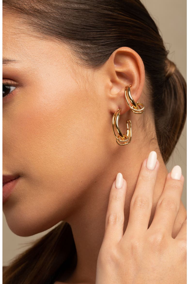 Colette twisted statement ear cuff, Alternate, color, GOLD PLATE