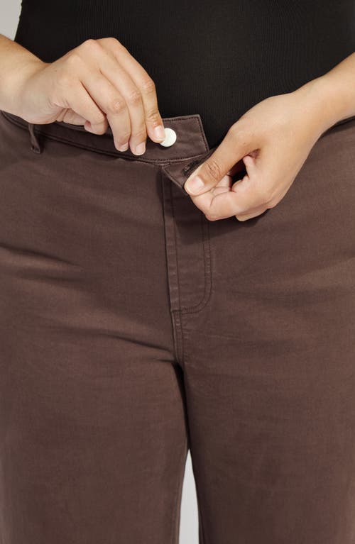 Lyssé Lysse Iris Flat Front Wide Leg Jeans In Brown