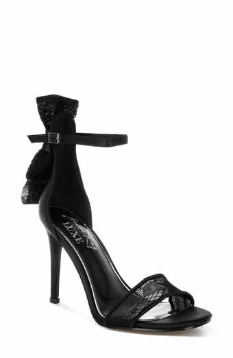 LONDON RAG Delancy Lace Bow Satin Stiletto Sandal