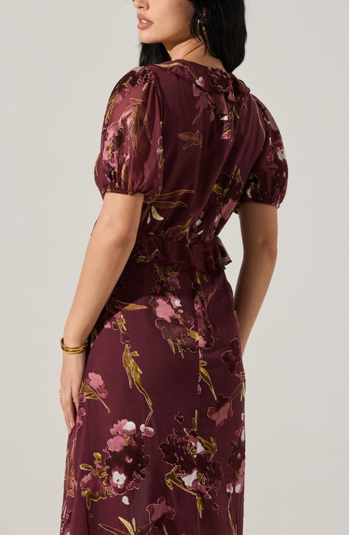 Astr The Label Bennet Floral Tiered Dress In Brown
