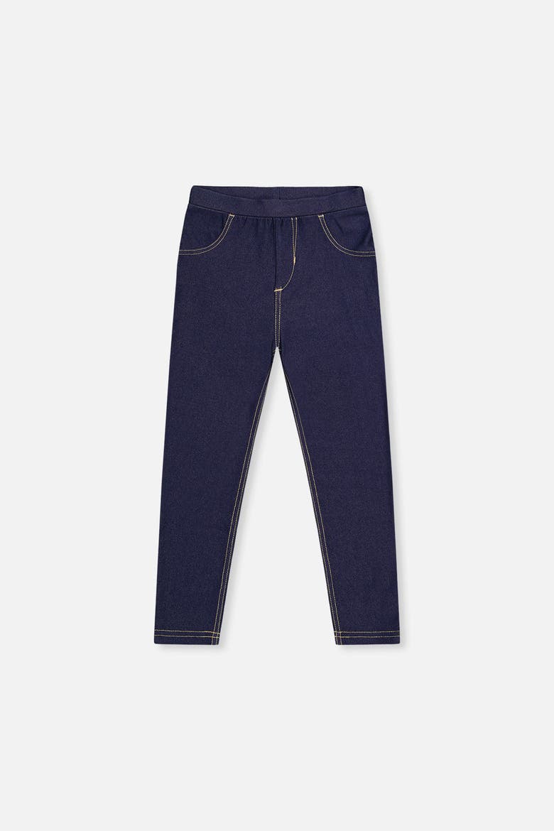 Denim Look Pull-On Skinny Jeggings, Main, color, Navy Blue Denim