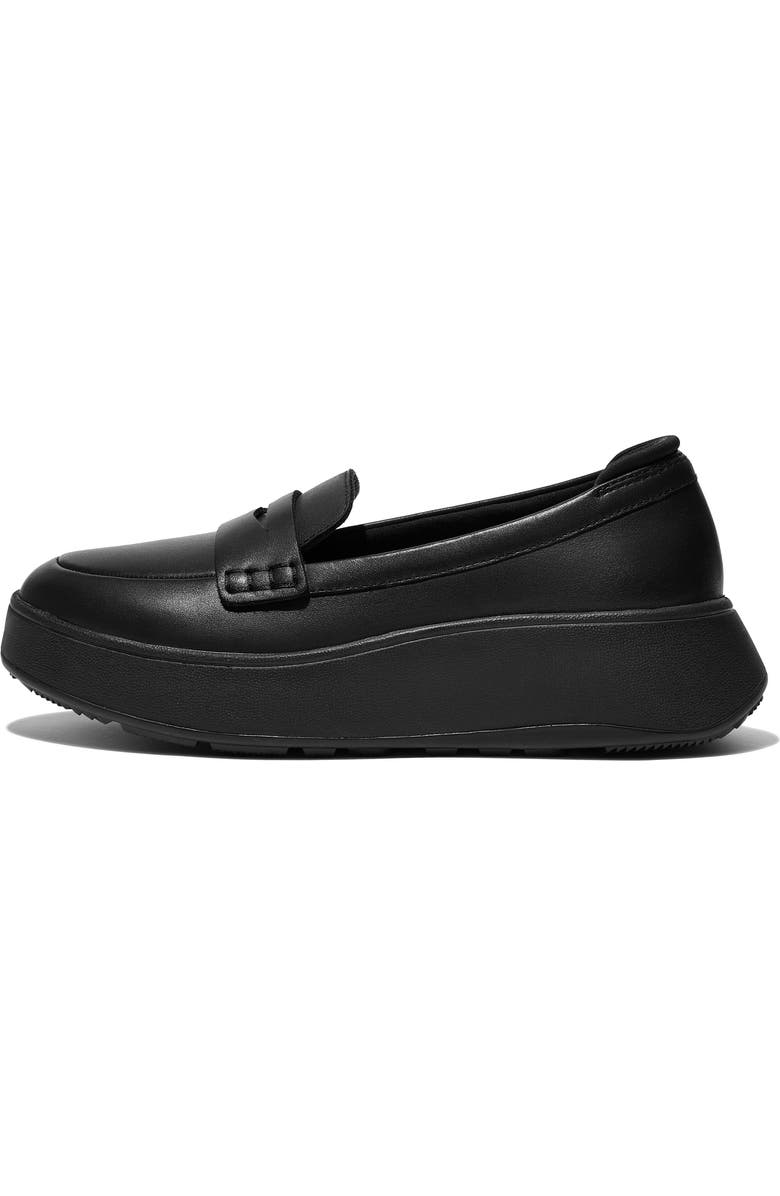 FitFlop F-Mode Leather Flatform Penny Loafer, Alternate, color,