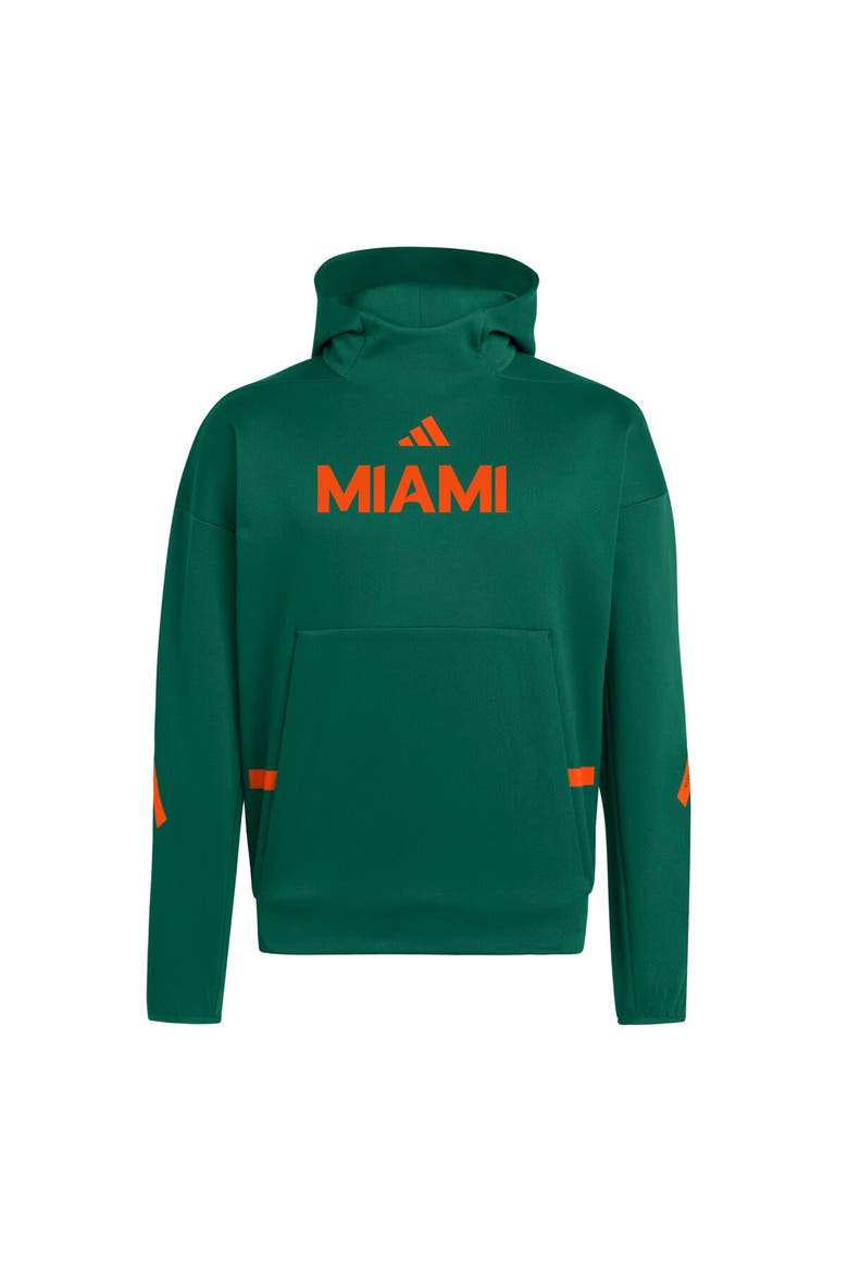 Men's adidas Green Miami Hurricanes Z.N.E. Pullover Hoodie, Alternate, color, Green