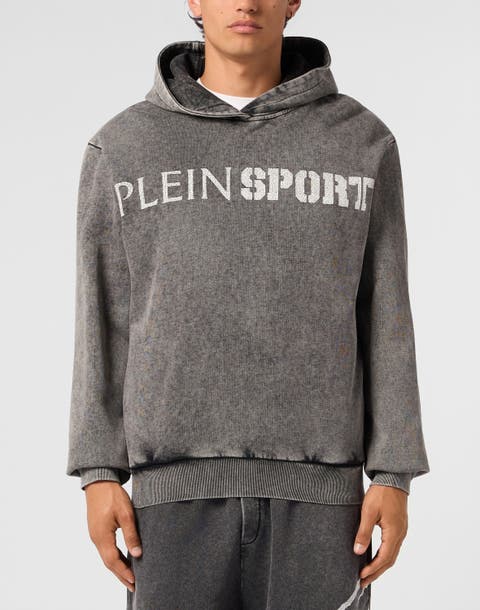 Washed Hoodie Crackle Scratch Men