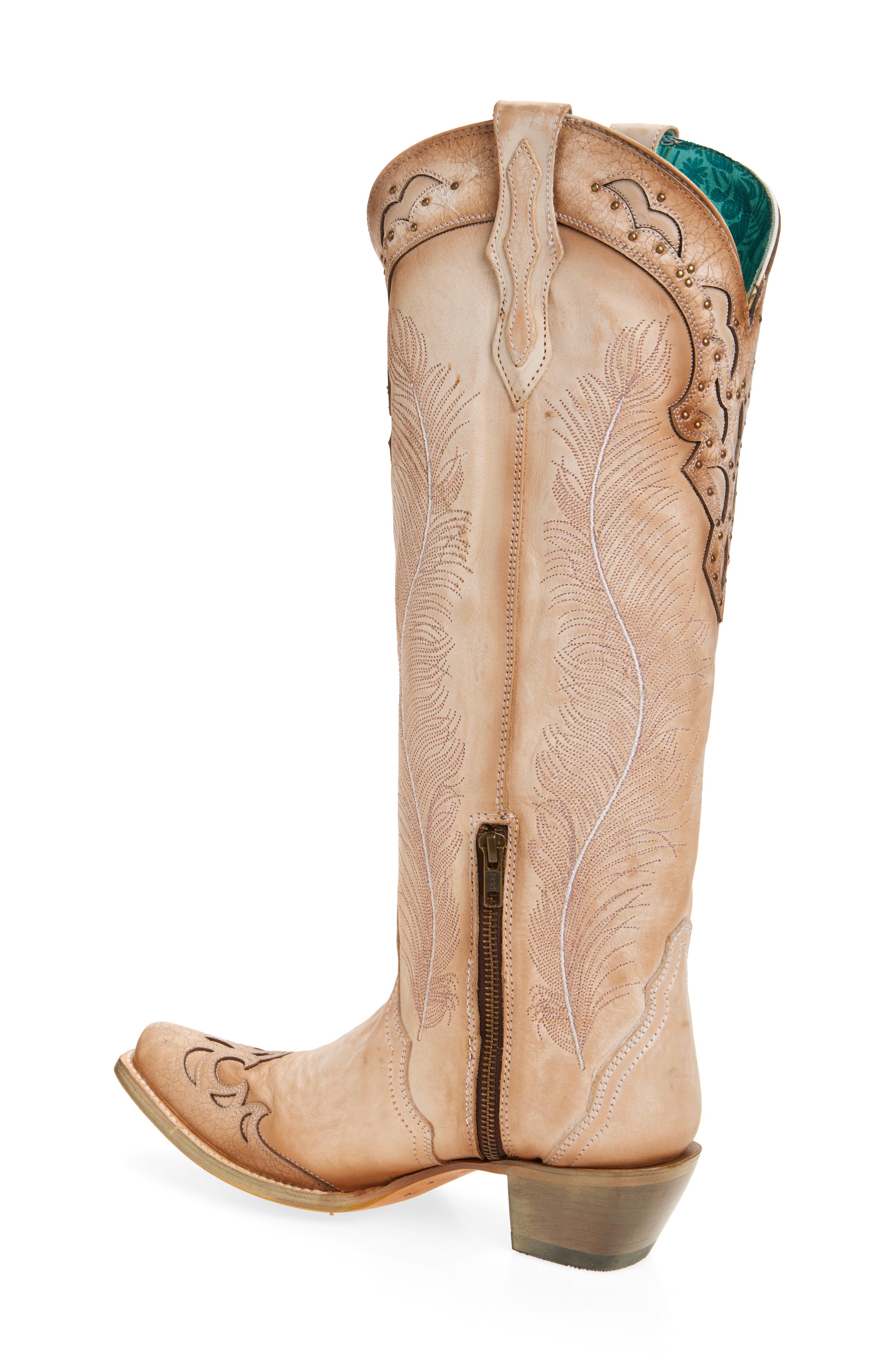 CORRAL Feather Embroidered Western Boot, Alternate, color, 