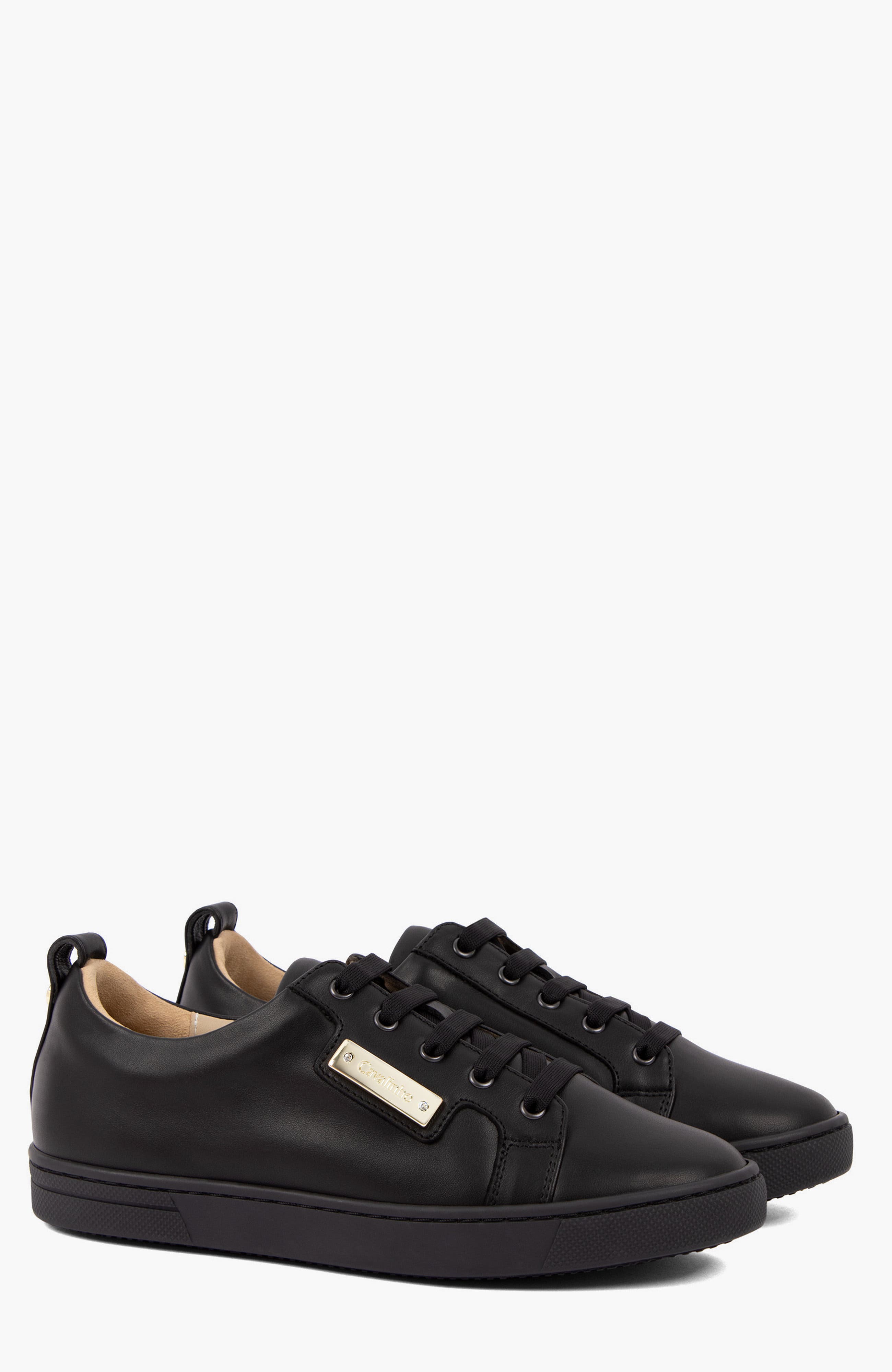 La Vie Leather Sneakers, Alternate, color, Black